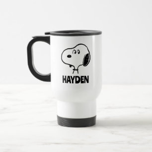 Mug De Voyage cacahuètes Snoopy Looks Ajouter Votre Nom