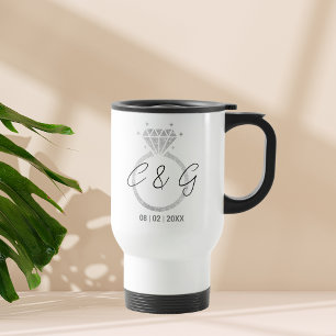 Mug De Voyage Cadeau Mariage d'engagement de la bague en argent