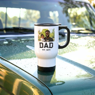 Mug De Voyage Cadeau Photo Noir Blanc Année de Début de Papa