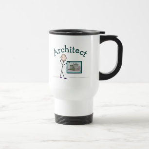 Mug De Voyage Cadeaux d'architecte—Conception de personne de bât