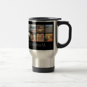 Mug De Voyage Café carré personnalisé de collage de photo