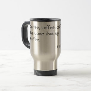 Mug De Voyage Café Haiku pour les matins Typographie noire