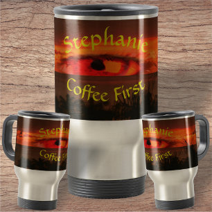 Mug De Voyage Café premier oeil de coucher de soleil 2106