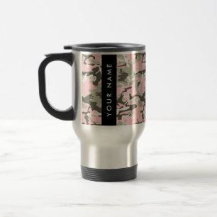 Mug De Voyage Camouflage Rose et Vert Personnalisez votre nom
