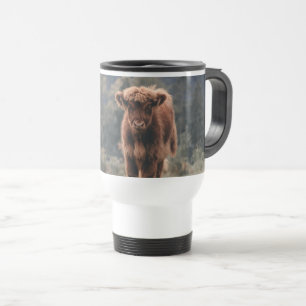 Mug De Voyage Campagne d'herbe d'automne de la vache de haute-te