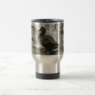 Mug De Voyage Canard gris sur le lac sombre