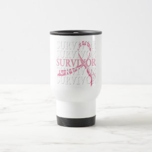 Mug De Voyage Cancer du sein lunatique de collage de survivant