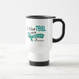 Mug De Voyage Cancer ovarien JE PORTE TEAL POUR MA SOEUR 42