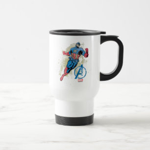 Mug De Voyage Captain America Vengeur Graphique Grunge