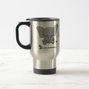 Mug De Voyage Caricature adorable bébé éléphant personnalisées