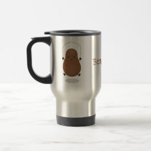 Mug De Voyage Caricature de la corde de saut de pomme de terre t