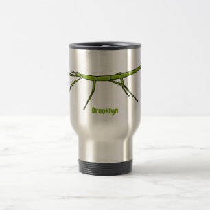 Mug De Voyage Caricature de mignon rouge vert avec des visages h