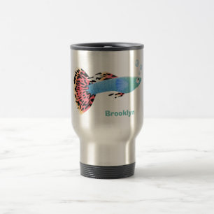 Mug De Voyage Caricature de poisson tropical guppy très chic