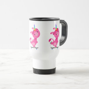 Mug De Voyage Caricature de skateboard de la Unicorn Commuter Mu
