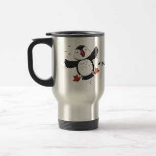 Mug De Voyage Caricature en bleu bouffin joyeux