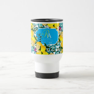 Mug De Voyage Carreaux Méditerranéens au Citron Bleu