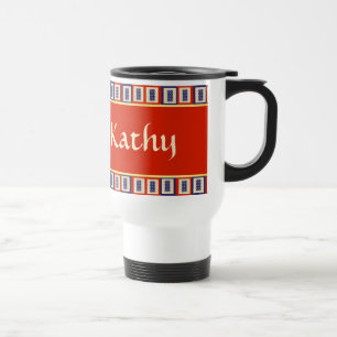 Mug De Voyage Carrelage personnalisé Lucky Blue Eight Wheel Mahj