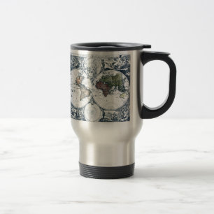 Mug De Voyage Carte 1658 du monde de Nicolao Visscher de cru