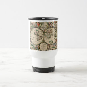 Mug De Voyage Carte antique du monde
