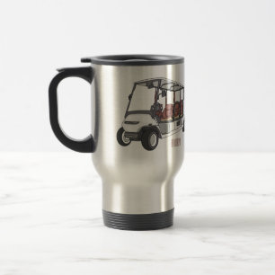 Mug De Voyage Carte de golf / dessin animé en voiturette de golf