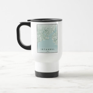 Mug De Voyage Carte de la ville d'Istanbul en Turquie Design min