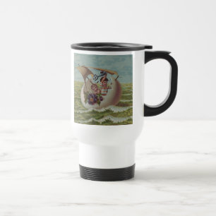 Mug De Voyage Carte de Pâques antique Œuf de Voile Enfants