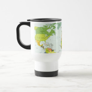 Mug De Voyage Carte du Monde Atlas Politique Poster : Décoration