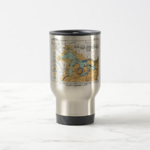 Mug De Voyage Carte vintage des Grands Lacs