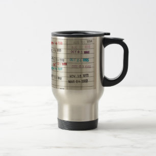Mug De Voyage Cartes vintages d'échéance de bibliothèque