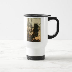 Mug De Voyage Chat noir d'Halloween effrayant vintage Rackham