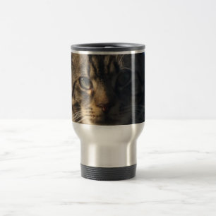 Mug De Voyage Chat tigré - voyage d'acier inoxydable/tasse de