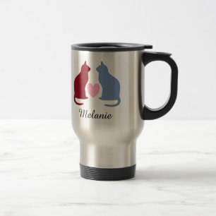 Mug De Voyage Chats mignons et coeur Personnalisé