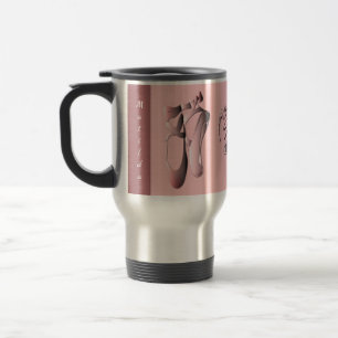 Mug De Voyage Chaussures de pieds de ballet rose avec Monogramme