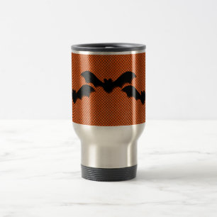 Mug De Voyage Chauves-souris déplaisantes Halloween Mug, Orange