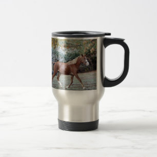 Mug De Voyage Cheval Arabe fonctionnant librement sur le