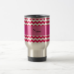 Mug De Voyage Chevrons roses nommés personnalisés