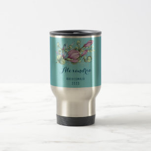 Mug De Voyage Chic Peint Floral Monogrammé