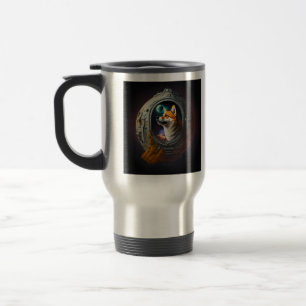 Mug De Voyage Chien de Shiba Inu à Rocketship jusqu'à la lune