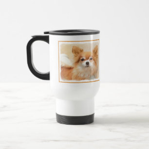 Mug De Voyage Chihuahua Peinture de Chien à long Haired Art orig