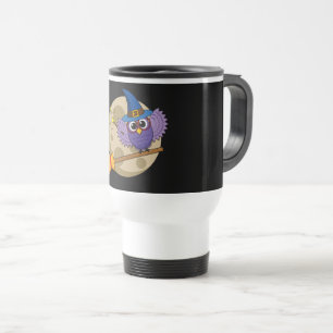 Mug De Voyage Chouette de l'Assistant de dessin animé volant sur