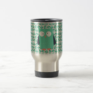 Mug De Voyage Chouettes lunaires turquoises