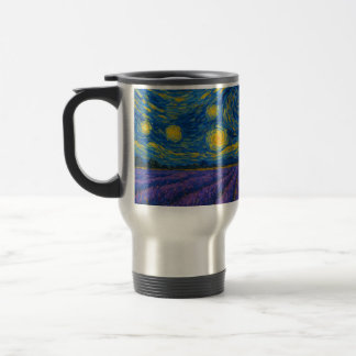 Mug De Voyage Ciel nocturne torride sur le terrain de lavande