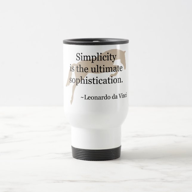 Mug De Voyage Citation de simplicité avec le cheval de pullover (Centre)