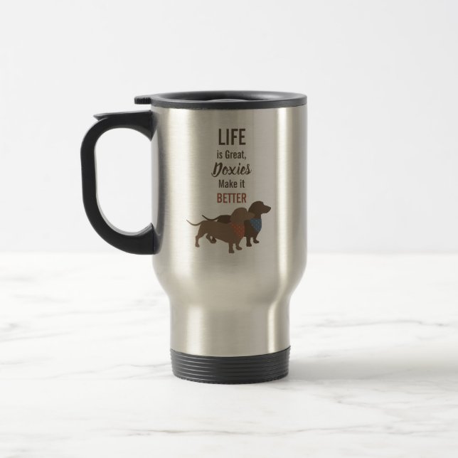 Mug De Voyage Citation faite sur commande de silhouettes de (Gauche)