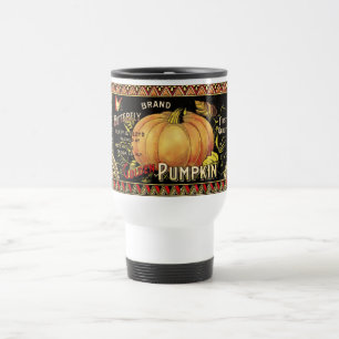 Mug De Voyage Citrouille Étiquette Antique marque de papillon