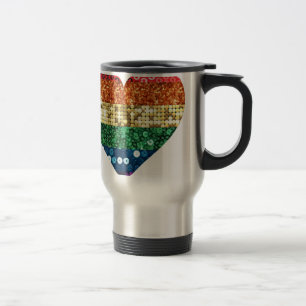 Mug De Voyage coeur arc-en-ciel lgbt