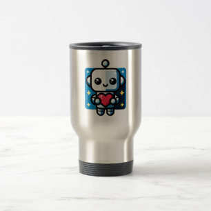 Mug De Voyage Coeur de tenue de robot mignon - Amour adorable et