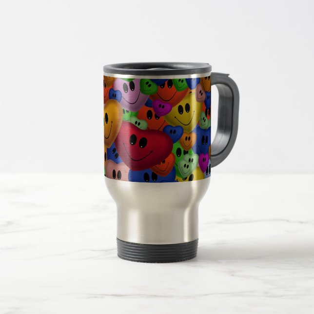 Mug De Voyage Coeurs (Devant droit)