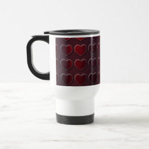 Mug De Voyage Coeurs rouges rouges de relief par métal en acier