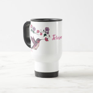 Mug De Voyage Colibri et fleurs Voyage Mug
